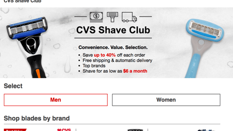 CVS 'Shave Club' Web Page